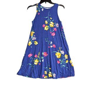 Old Navy Floral Sleeveless Dress XS Blue & Yellow